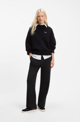Hugo Relaxed-fit tracksuit bottoms in cotton with script logo mjukisbyxor dam – bild 2