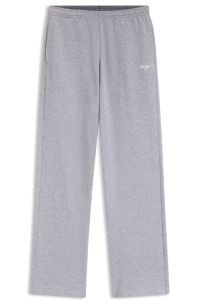 Relaxed-fit tracksuit bottoms in cotton with script logo, Light Grey