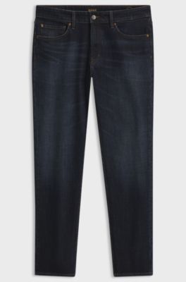 Slim-fit Italian-denim jeans, Dark Blue