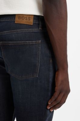 Slim-fit Italian-denim jeans, Dark Blue