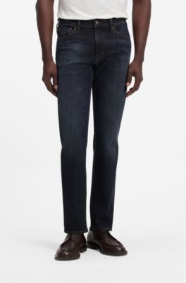 Slim-fit Italian-denim jeans, Dark Blue