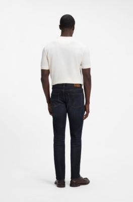 Slim-fit Italian-denim jeans, Dark Blue
