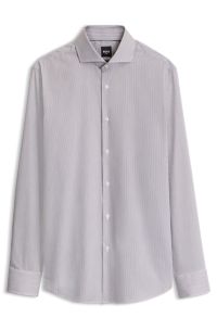 Slim-fit overhemd, Bruin met dessin