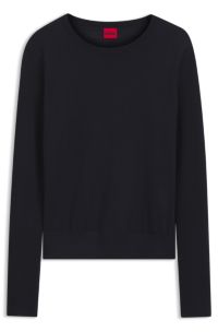 Versatile virgin wool crew-neck sweater, Dark Blue