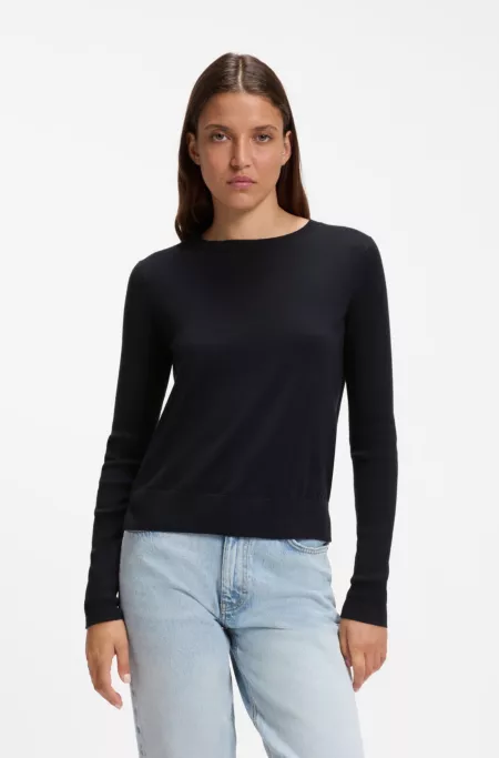 Pull à col rond en laine mérinos extra-fine