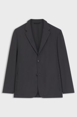 Relaxed-fit suit jacket in comfort-stretch fabric, Dark Grey