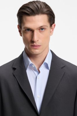 Relaxed-fit suit jacket in comfort-stretch fabric, Dark Grey