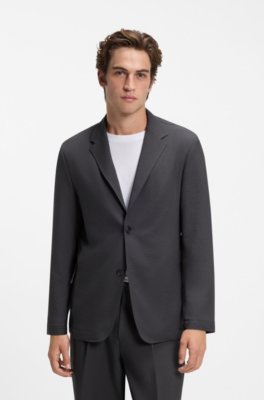 Relaxed-fit suit jacket in comfort-stretch fabric