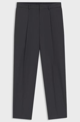 Relaxed-fit trousers in comfort-stretch fabric, Dark Grey