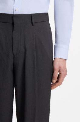 Relaxed-fit trousers in comfort-stretch fabric, Dark Grey