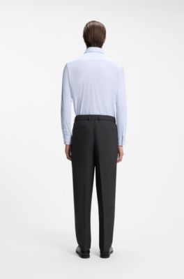 Relaxed-fit trousers in comfort-stretch fabric, Dark Grey