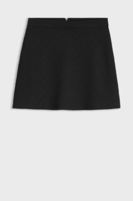 Jupe &agrave; logo jacquard, Noir