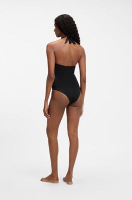 Halterneck swimsuit, Black