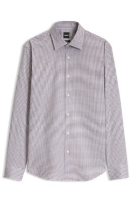 Regular-fit shirt , Brown Patterned