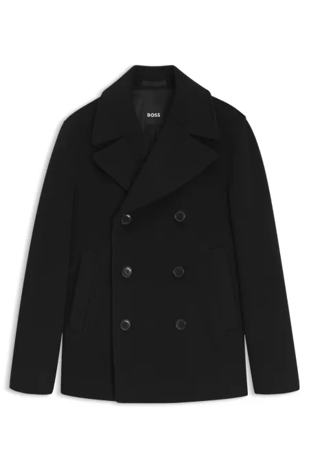 Slim-fit double-breasted coat in a wool blend