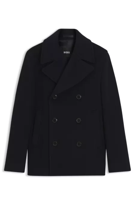 Slim-fit double-breasted coat in a wool blend