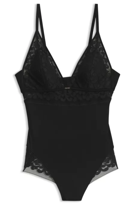 Body mit Spitzenbesatz