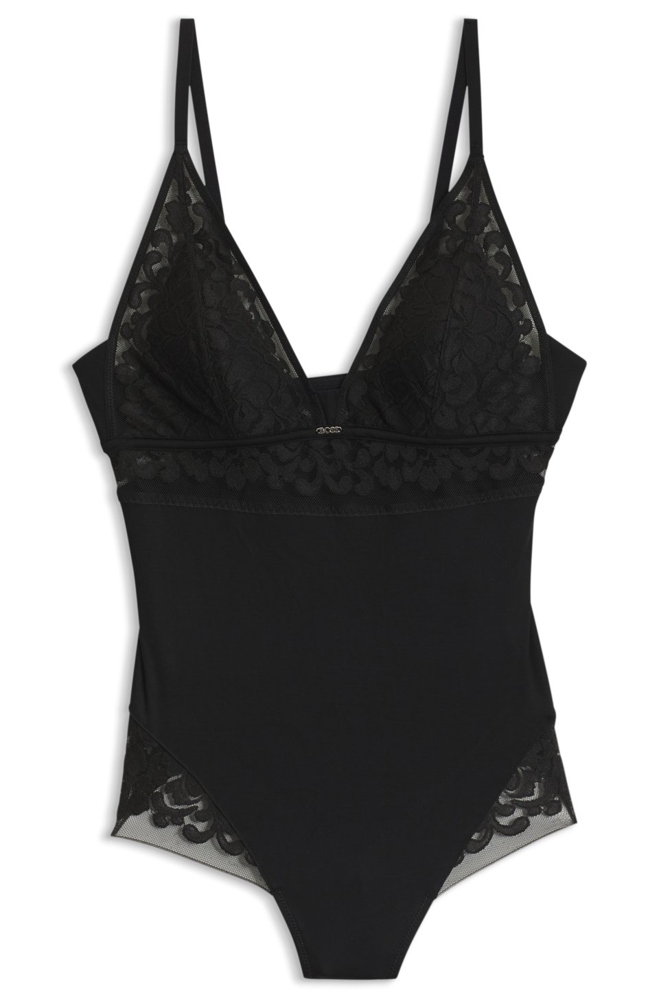 Lace-trimmed bodysuit