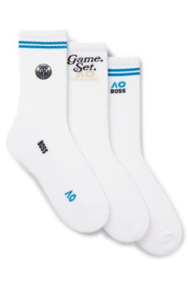 BOSS x AO 3-pack short socks, White