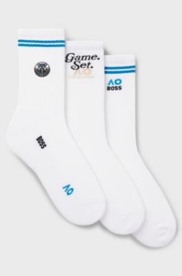 BOSS x AO 3-pack short socks, White