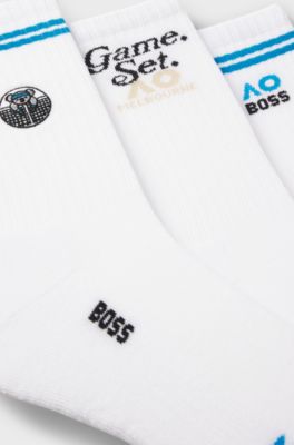 BOSS x AO 3-pack short socks, White