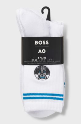 BOSS x AO 3-pack short socks, White