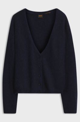 Relaxed-fit cardigan crafted in an alpaca blend, Dark Blue