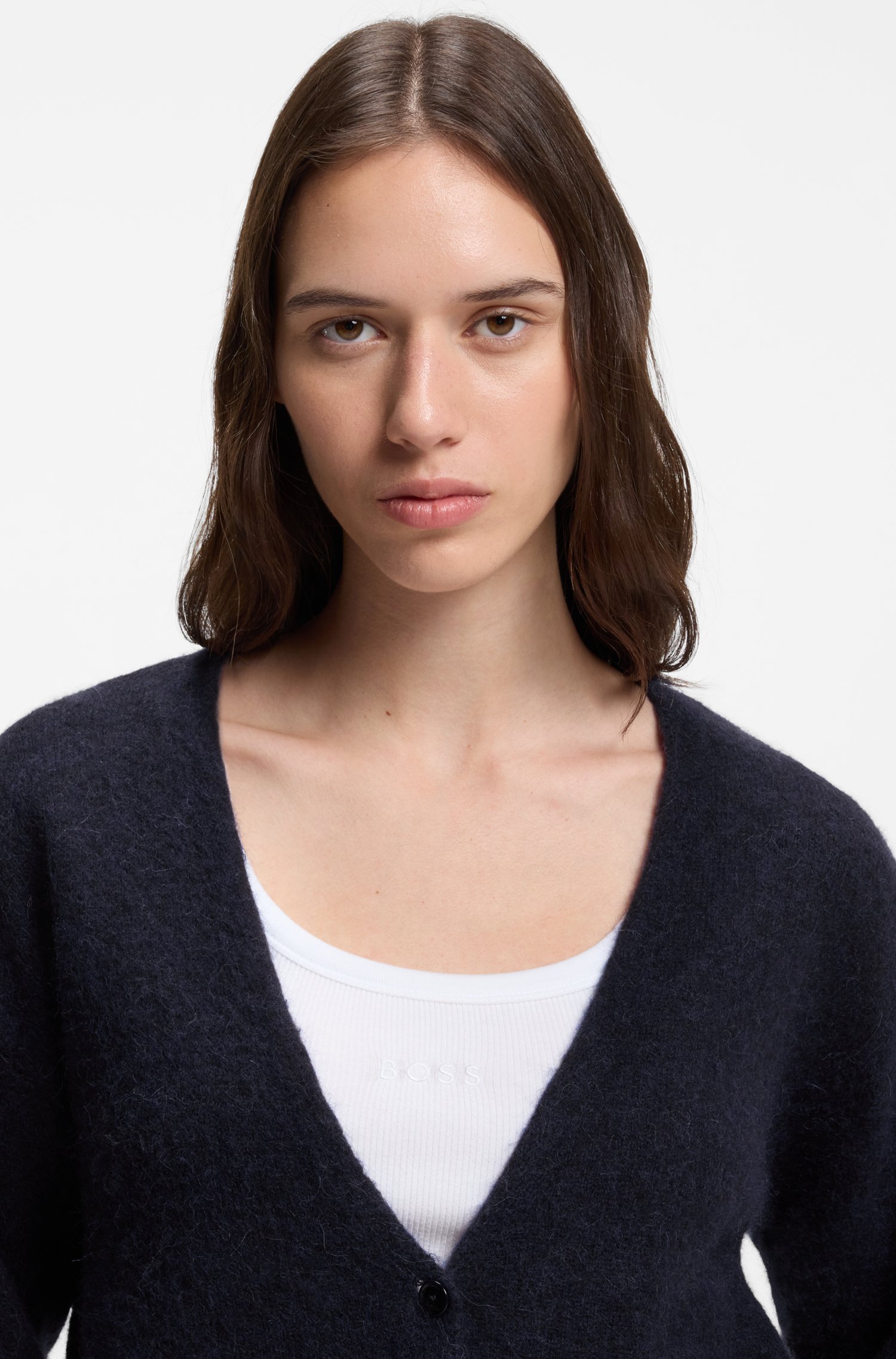 Boss Relaxed-fit cardigan crafted in an alpaca blend dam – bild 3