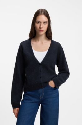 Relaxed-fit cardigan crafted in an alpaca blend, Dark Blue
