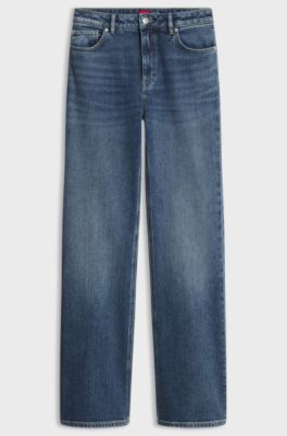 High-waisted flared jeans, Blue