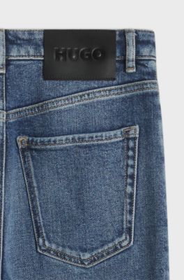 High-waisted flared jeans, Blue