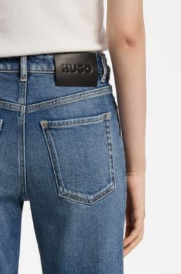 High-waisted flared jeans, Blue