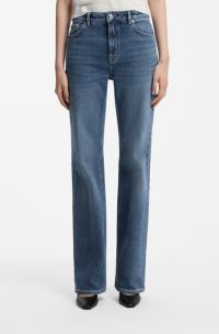 High-waisted flared jeans, Blue