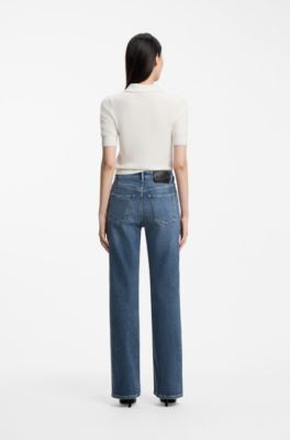 High-waisted flared jeans, Blue