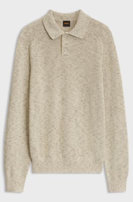 Polo-collar sweater, Light Beige