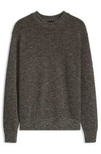 Textured sweater in a multitone cotton blend, Brown