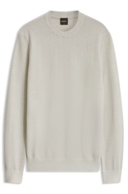 Cotton-blend sweater, Natural