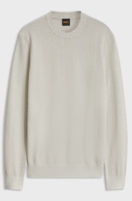 Cotton-blend sweater, Natural