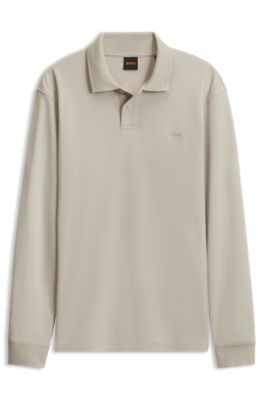 Interlock-cotton polo shirt, Light Beige