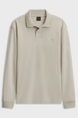 Interlock-cotton polo shirt, Light Beige