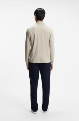 Interlock-cotton polo shirt, Light Beige