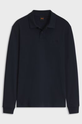 Interlock-cotton polo shirt, Dark Blue
