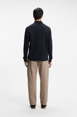 Interlock-cotton polo shirt, Dark Blue