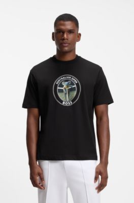 BOSS x AO cotton T-shirt, Black