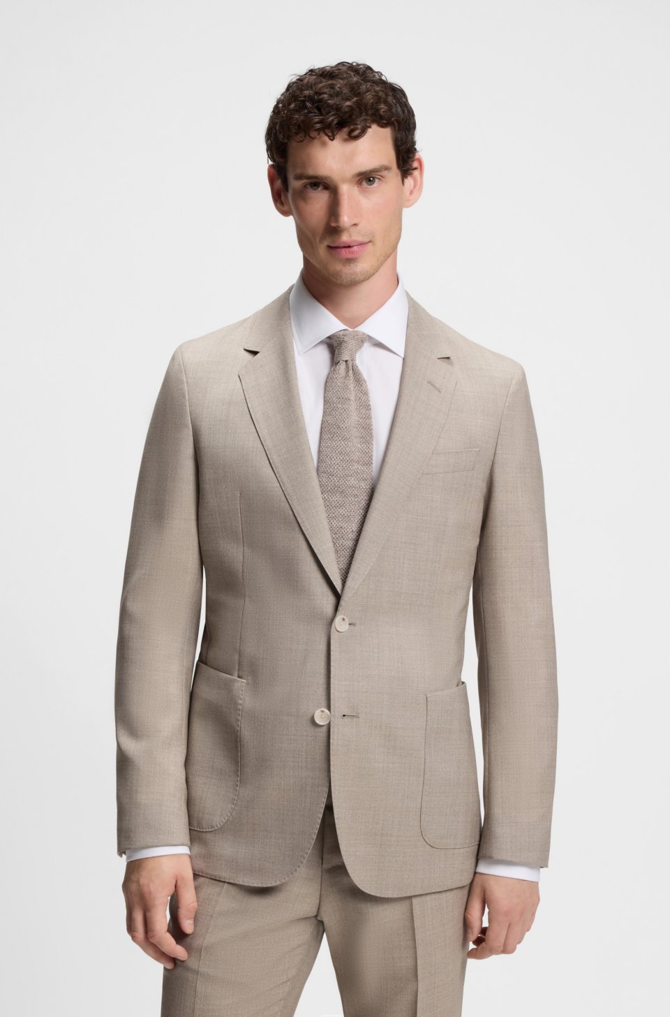 BY BECKHAM slim-fit suit jacket in virgin wool