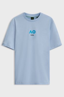 BOSS x AO cotton T-shirt, Light Blue