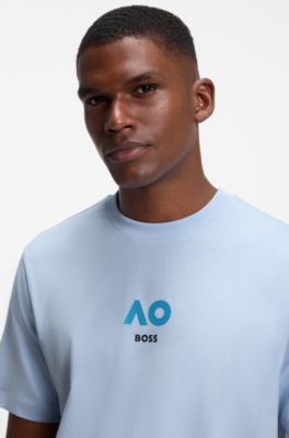 BOSS x AO cotton T-shirt, Light Blue