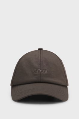 Logo cap in virgin wool, Dark Brown