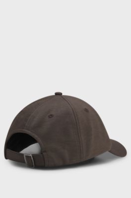 Logo cap in virgin wool, Dark Brown