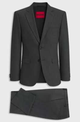 Extra-slim-fit suit in a stretch-wool blend, Grey